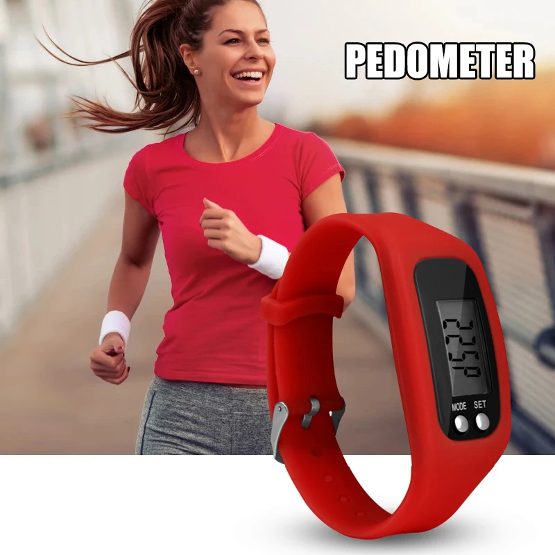

Pedometer Watch with LCD Display Simple Operation Walking Fitness Tracker Wrist Simple Walking Fitness Pedometer Watch