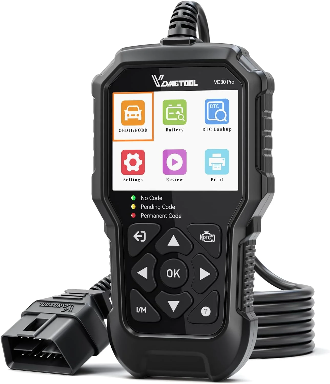 

VDIAGTOOL VD30PRO OBD2 Диагностический инструмент для проверки считывателя световых кодов двигателя с тестом напряжения аккумулятора для всех автомобилей CAN OBDII