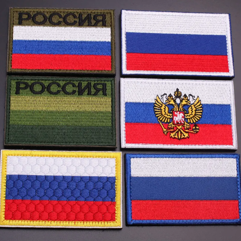 

Повязка на руку с российским флагом, вышитая нашивка с крючком и петлей или термоклейкая Военная нашивка, искусственная ткань, военные моральные полосы