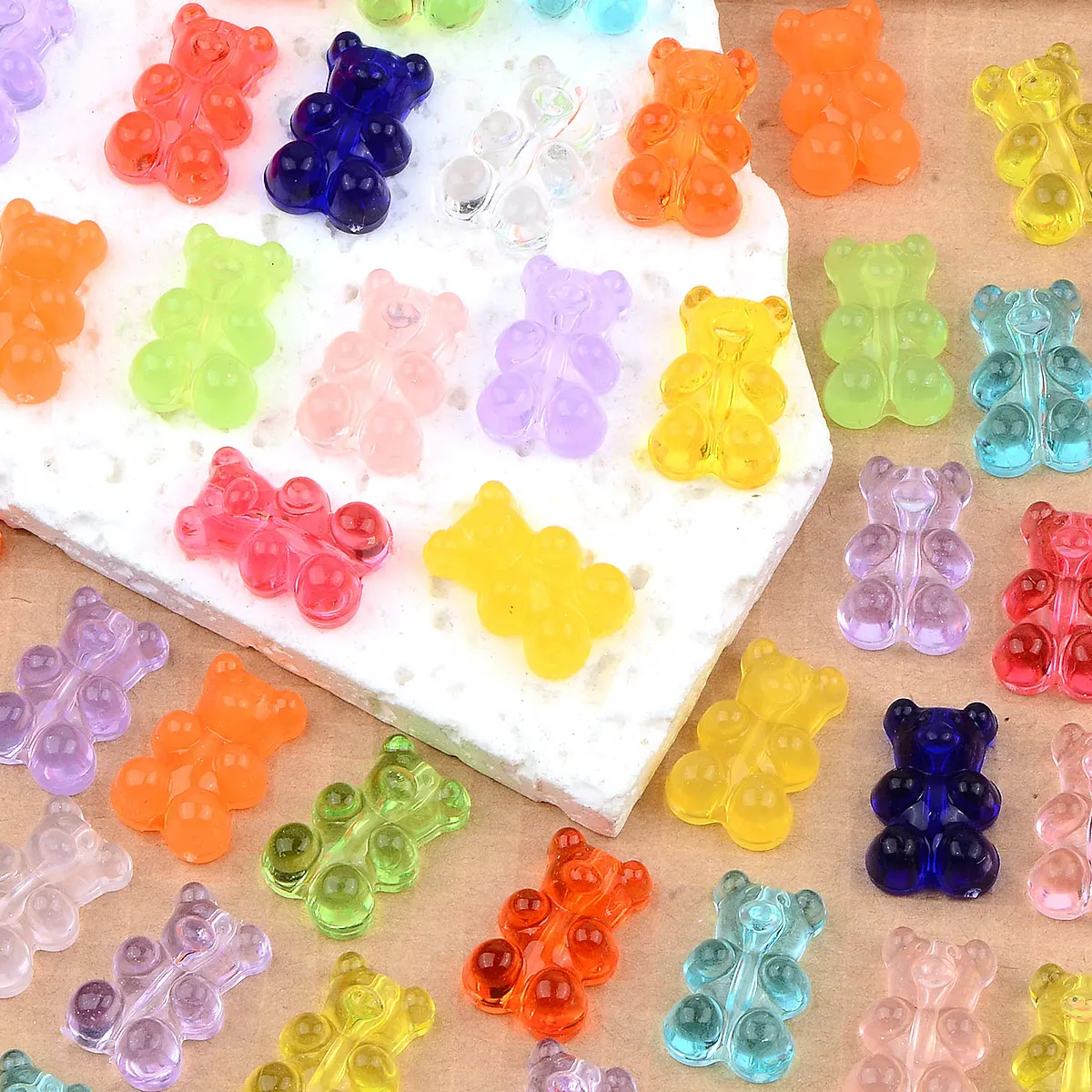 30 шт. 1 2x1 8 см разные цвета полупрозрачные мультяшные милые акриловые бусины с