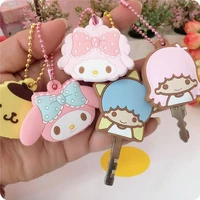 kawaii sanrioed key accessories chain hello kt my melody cinnamoroll cartoon cute anime doll keychain pendant case gift toy