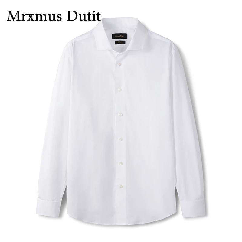 

Mrxmus Dutit мужская хлопковая рубашка брендовая белая хлопковая рубашка мужская с длинным рукавом Весна-лето 2023 новый деловой повседневный костюм Топ