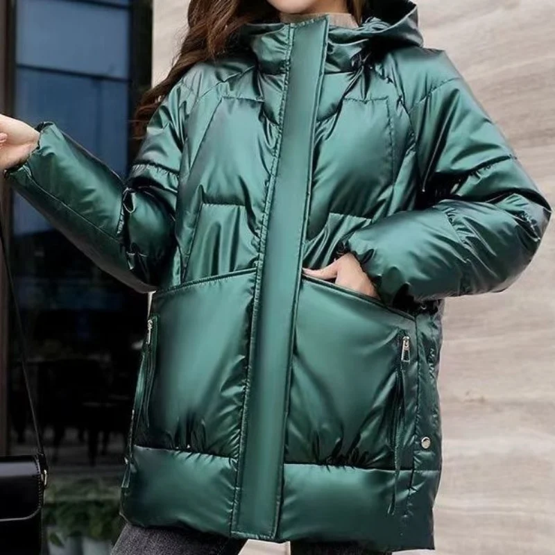 Oversized Winter Women's Cold Coat Parkas Super Hot Coats Hooded Long Cotton Padded Jacket Korean Fashion Puffers Coat