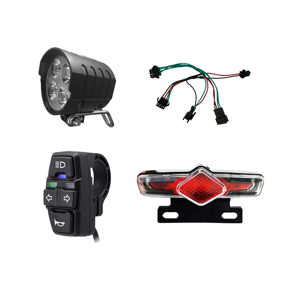 

LED Light Set Ebike Parts Components DK336 Switch Electric Bicycle Accessories Front Light For E-bike Retrofit Brand New