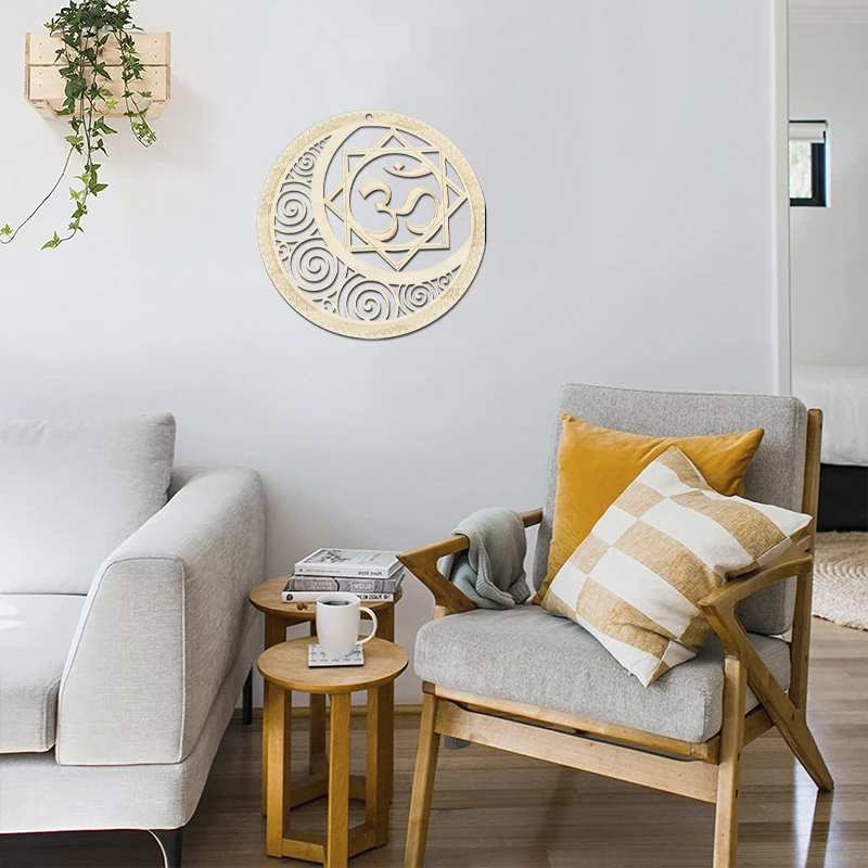 1 Шт. Буддийская Медитация Деревянная Настенная Скульптура Йога Чакра Геометрия