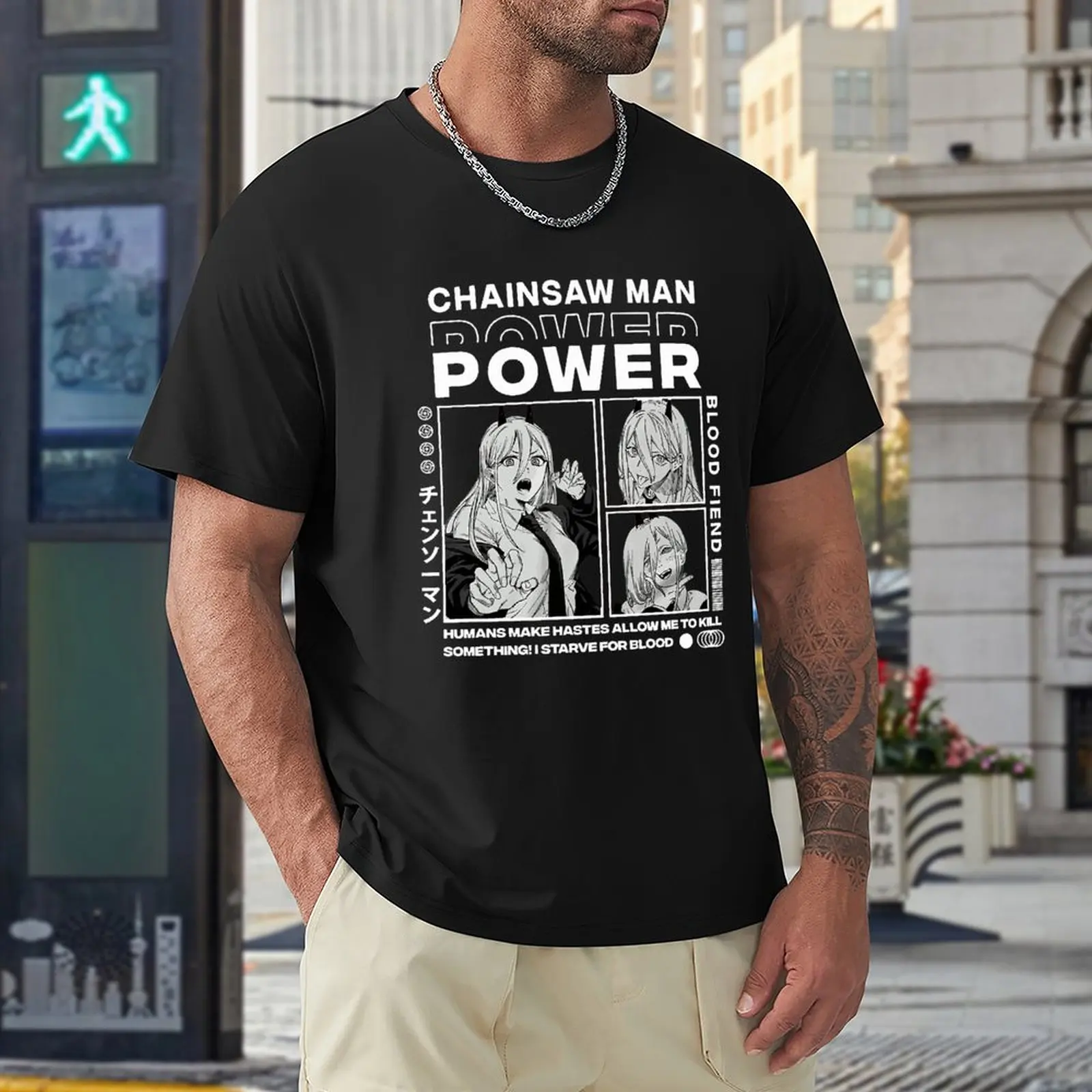 

Chainsaw Man Denji Power Anime Fashion Prints Oversized T-shirt Women Men T-shirts with Short Sleeves Casual Streetwear Tops