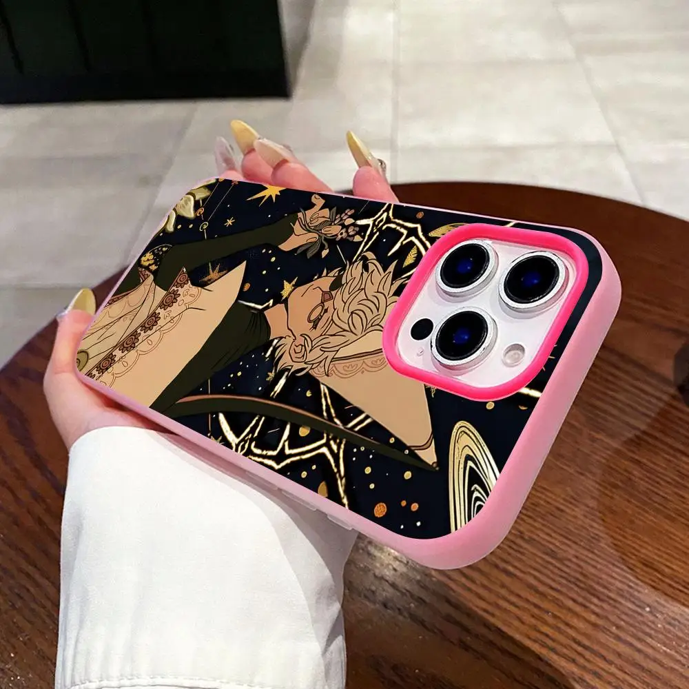 Фото Чехол для телефона Witch Hat Atelier Qifrey для iPhone 17 16 15 14 13 12 11 Air Pro Max Plus, двухслойный, желейный, розово-красный №1