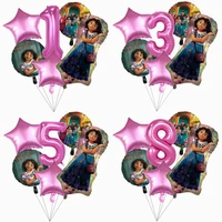 6pcs disney encanto balloons baby shower girl birthday party decorations 32 inch number cartoon mirabel balloon kids toys globos