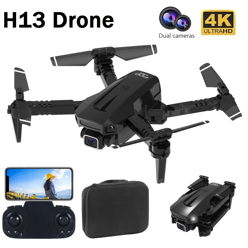 

Профессиональный мини-Дрон H13 Wi-Fi HD 4k с камерой, режим удержания высоты, складной фотоаппарат, игрушки для квадрокоптера