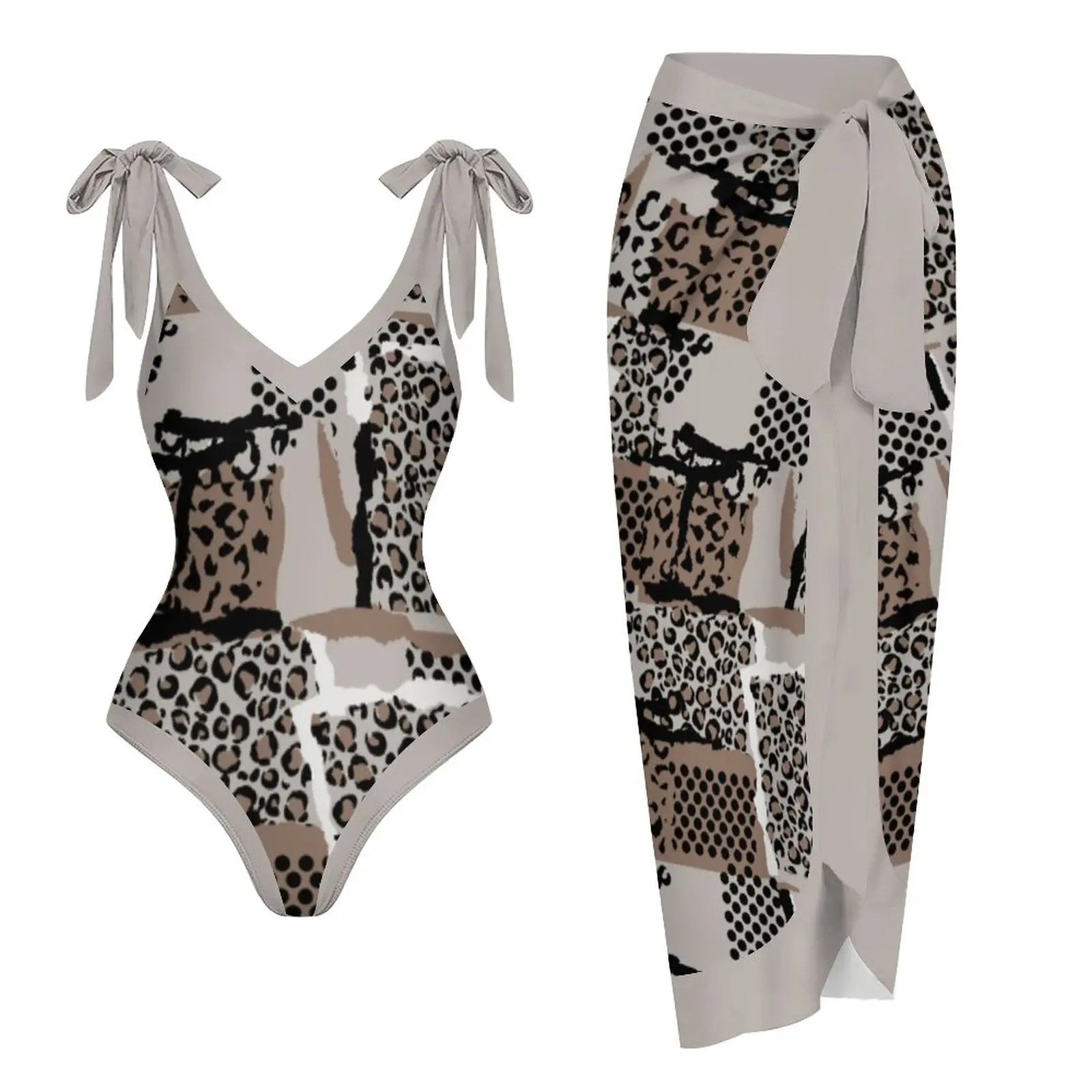 

Женский комплект бикини пуш-ап с юбкой и цветочным принтом, 2 шт.