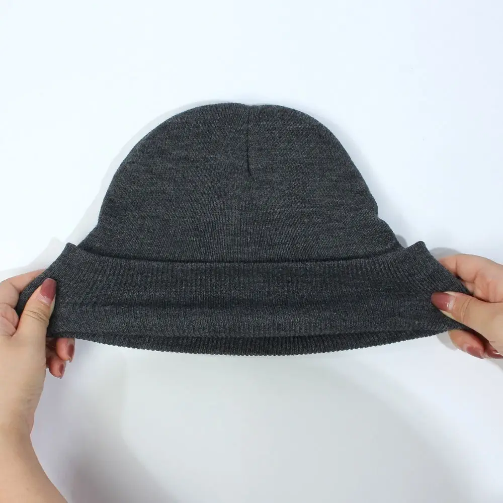 Мягкая вязаная шапка унисекс зимняя теплая с манжетами толстые лыжные шапки на