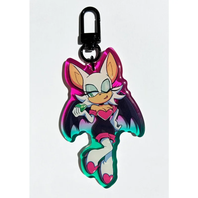 Фото Акриловый брелок Sonic Tails Knuckles Shadow Amy Rouge Blaze Silver Tangle Whisper 5 см, переливающийся, разноцветный, с крючком, подарок по игре Sonic №4