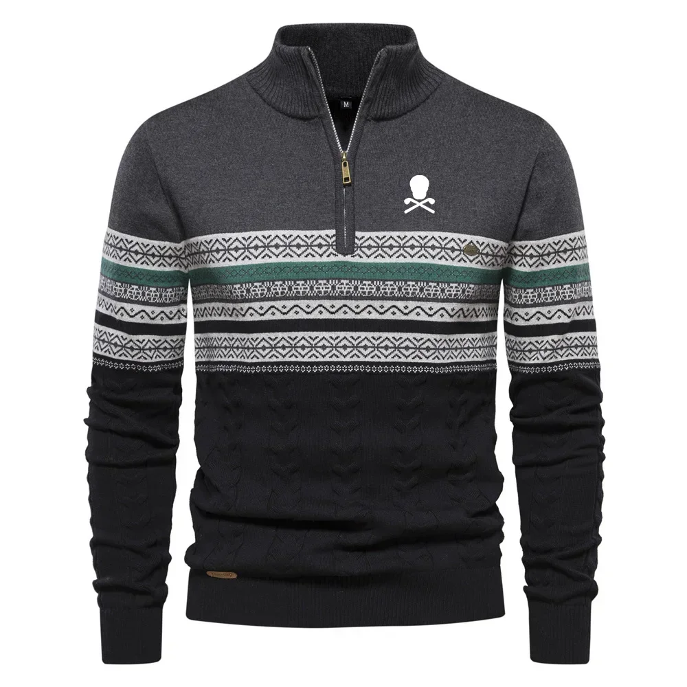 

Winter Men's High Neck Golf Sweater Autumn High Quality Casual Men's Knitted Golf Sweater Warm Men's Golf Pullover