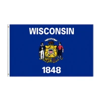 3x5 ft wisconsin flag polyester digital printed usa state banner