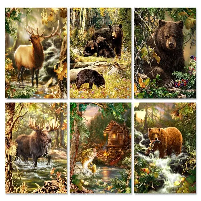 

RUOPOTY 60x75cm Painting by numbers Unframe Paintings On Number Animals Painting numbers Personalized gift Adults crafts