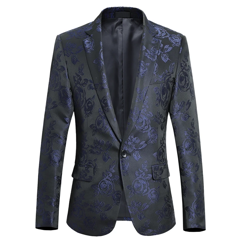 

In The Fall of The New Young Man Suit Embroidery Rose Color Suit Pure Color Jacquard Cultivate One's Morality Good Suit