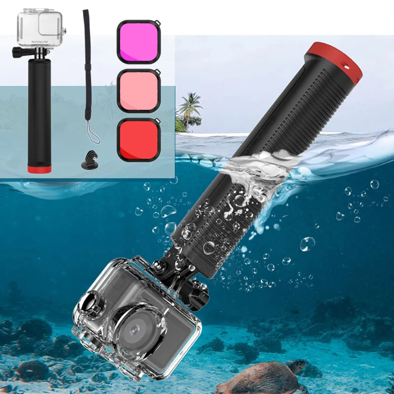 

Housing Case For GoPro Hero 8 Black Protective Case Waterproof Shell for GoPro 8 Action Camera Diving Filter Floating Stick Set