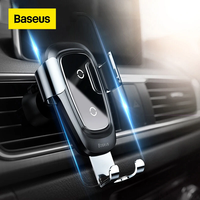 

Baseus Car Phone Holder for iPhone 11 Pro Samsung Wireless Charger Mobile Phone Holder Stand Air Vent Mount Gravity Car Holder