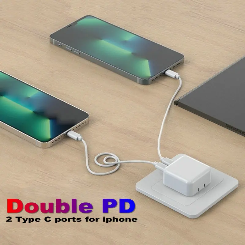 

Сетевое зарядное устройство с 2 портами USB Type-C и поддержкой USB Type-C