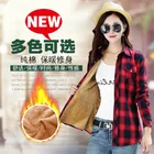 Женское зимнее пальто размера плюс, теплые блузки, женская рубашка с длинным рукавом, плотная бархатная клетчатая рубашка, фланелевые рубашки, хлопковый топ