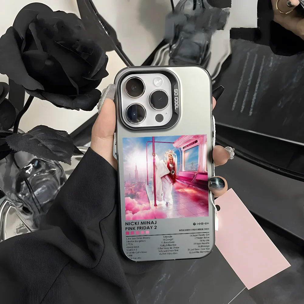 Чехол для телефона N-Nicki M-Minaj Pink Friday 2 iPhone 16 15 14 13 12 11 Pro Max серый черный матовый