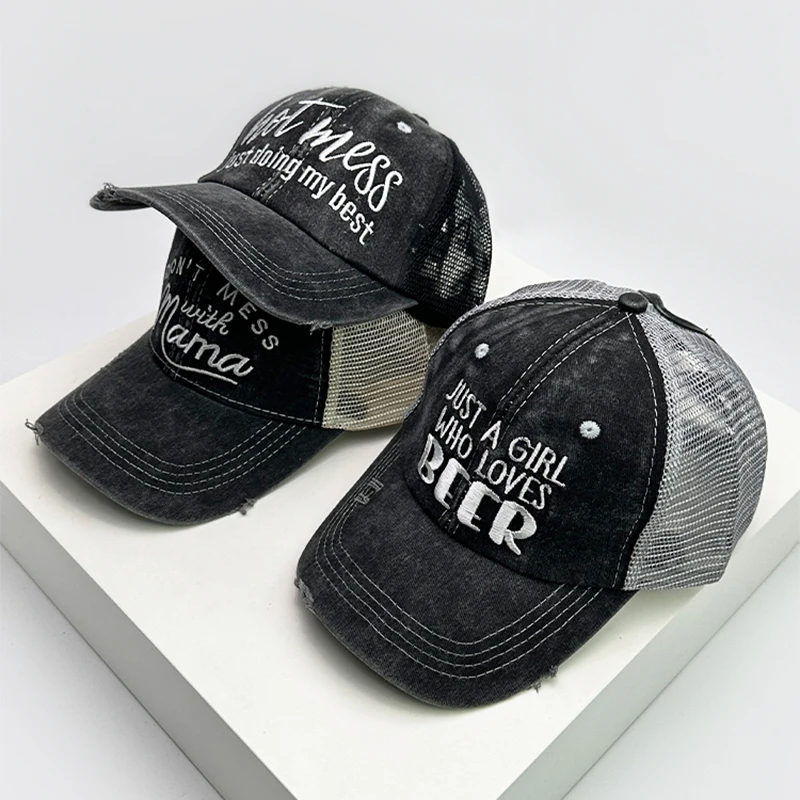 Новинка Женская американская винтажная надпись бейсбольные кепки с вышивкой