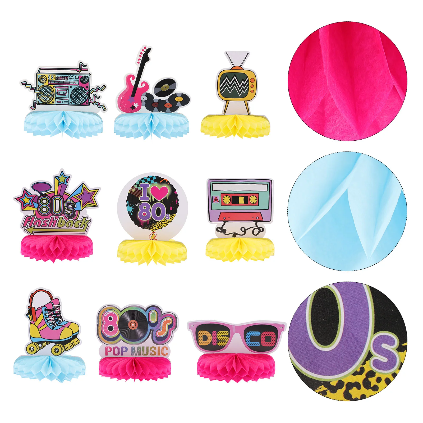 

Party Decorations 90S Honeycomb Centerpieces Tablesupplies Favors 80S Disco Theme Retro Toppers 70Sbirthday Hip Hop Topper Decor