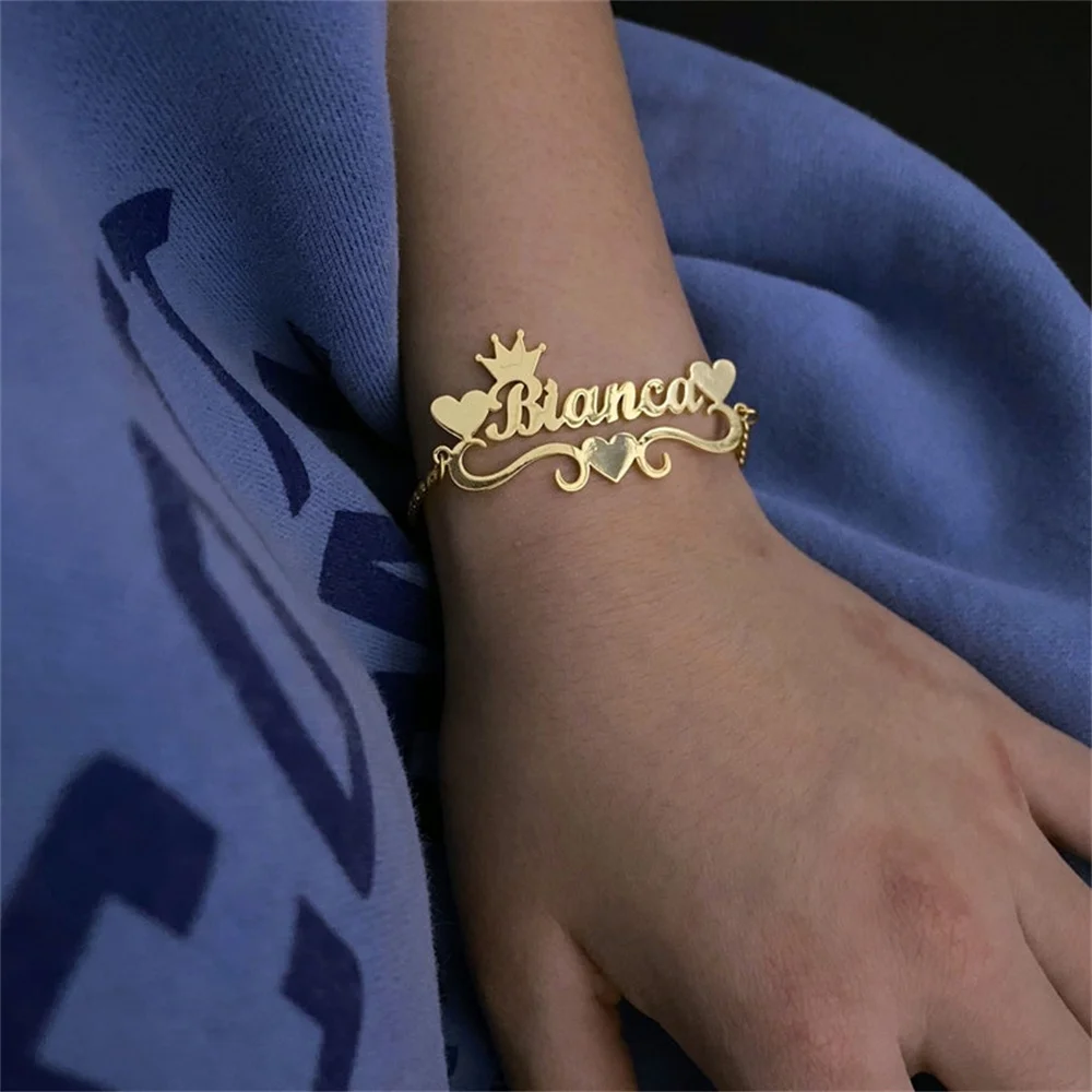 Персонализированные кубинские цепи имя браслет золото рука ссылка Pulseira Masculina на