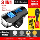 Водонепроницаемый велосипедный фонарь с зарядкой от USB, передняя фара с ЖК-дисплеем, спидометр, велосипесветильник головной свет, звуковой сигнал