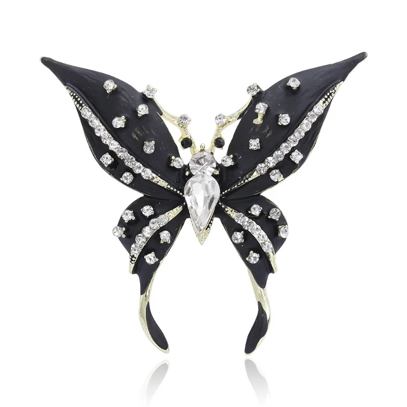 

Charming Black Butterfly Brooches For Women Unisex Enamel Flying Insects Party Office Brooch Pin Gifts