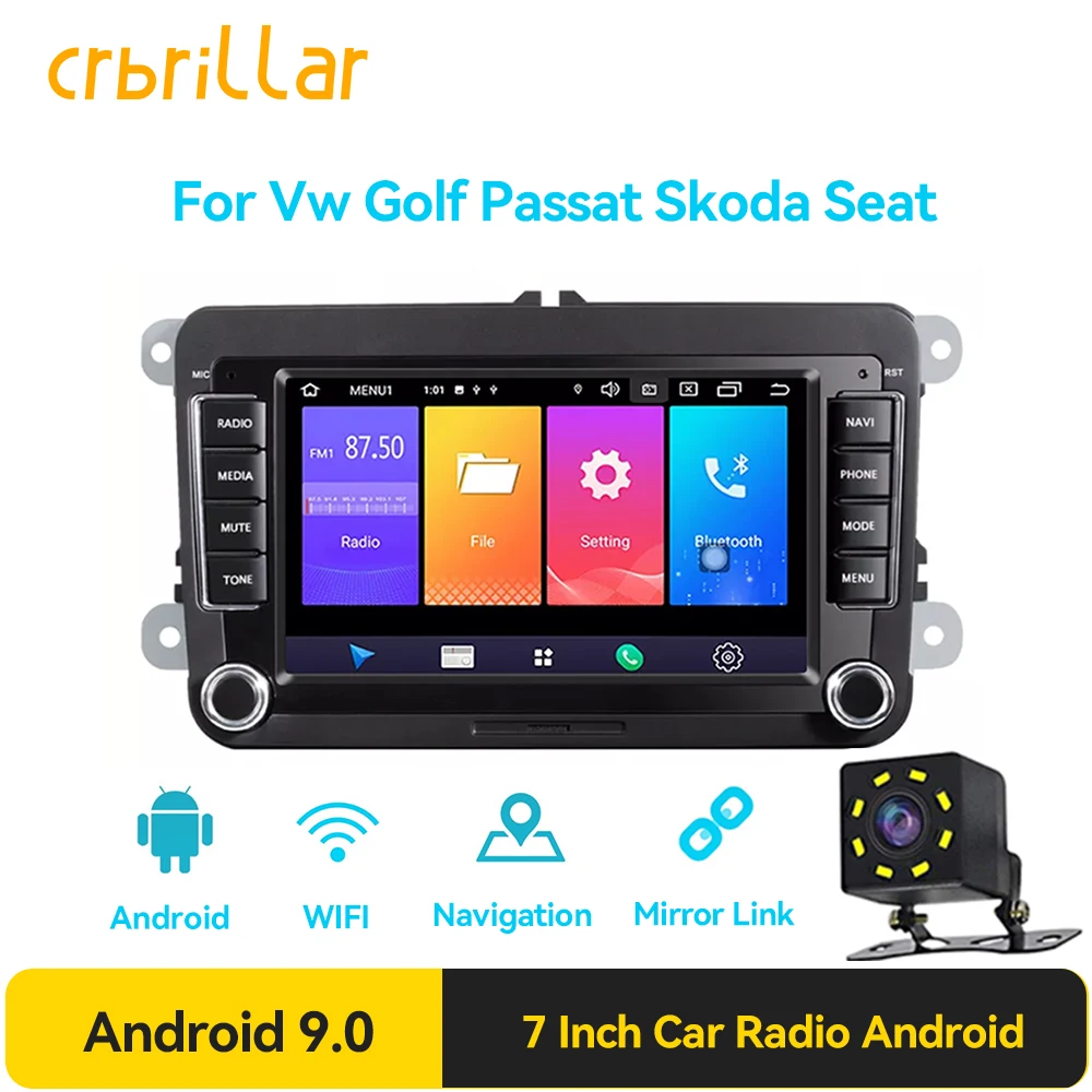 

Автомагнитола 2 Din, Android 10, GPS, Wi-Fi, Carplay, для VW/Volkswagen, Skoda Octavia, golf 5, 6, touran, passat B6, polo, Jetta