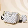 3 pieces/set fashionable women's composite bag PU leather printed women's handbag shoulder bag wallet key bag diagonal chest bag 5