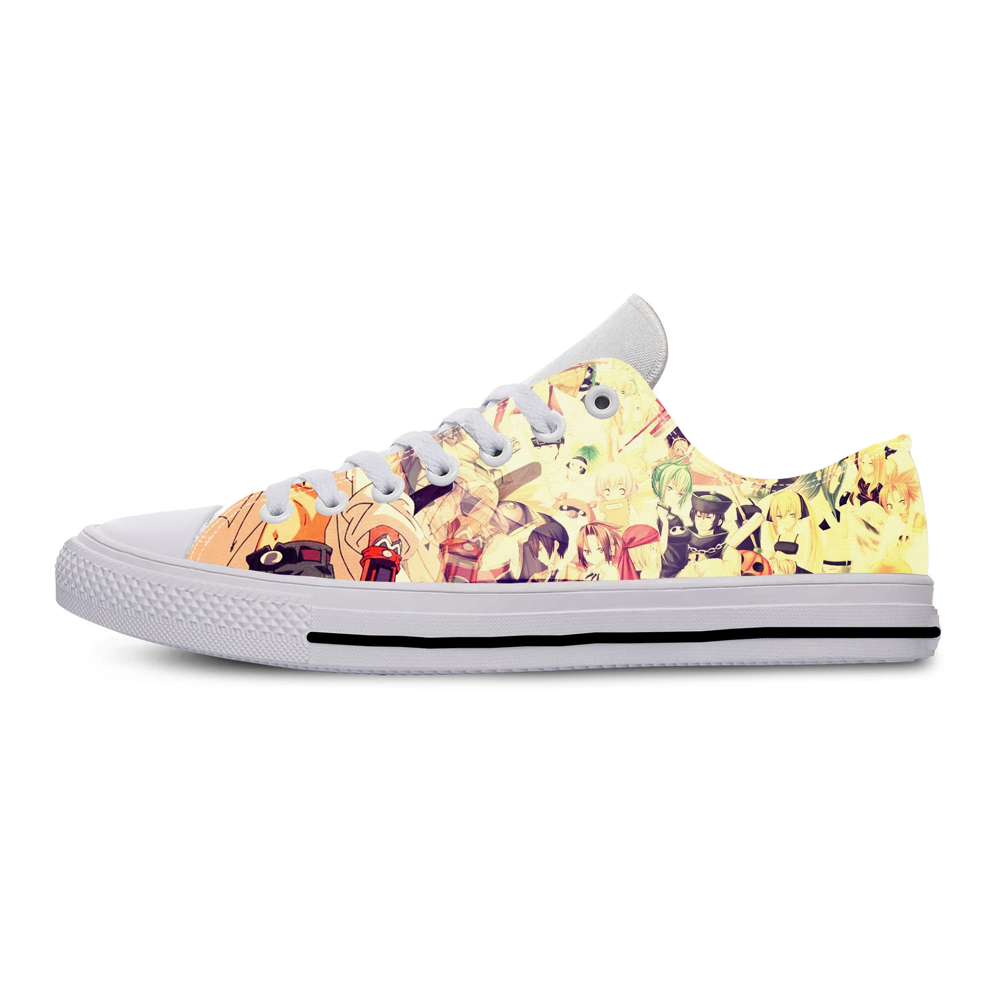 

Summer Japanese Anime Manga Shaman King Fashion Funny Casual Shoes Low Top Lightweight Board Shoes Breathable Men Women Sneakers