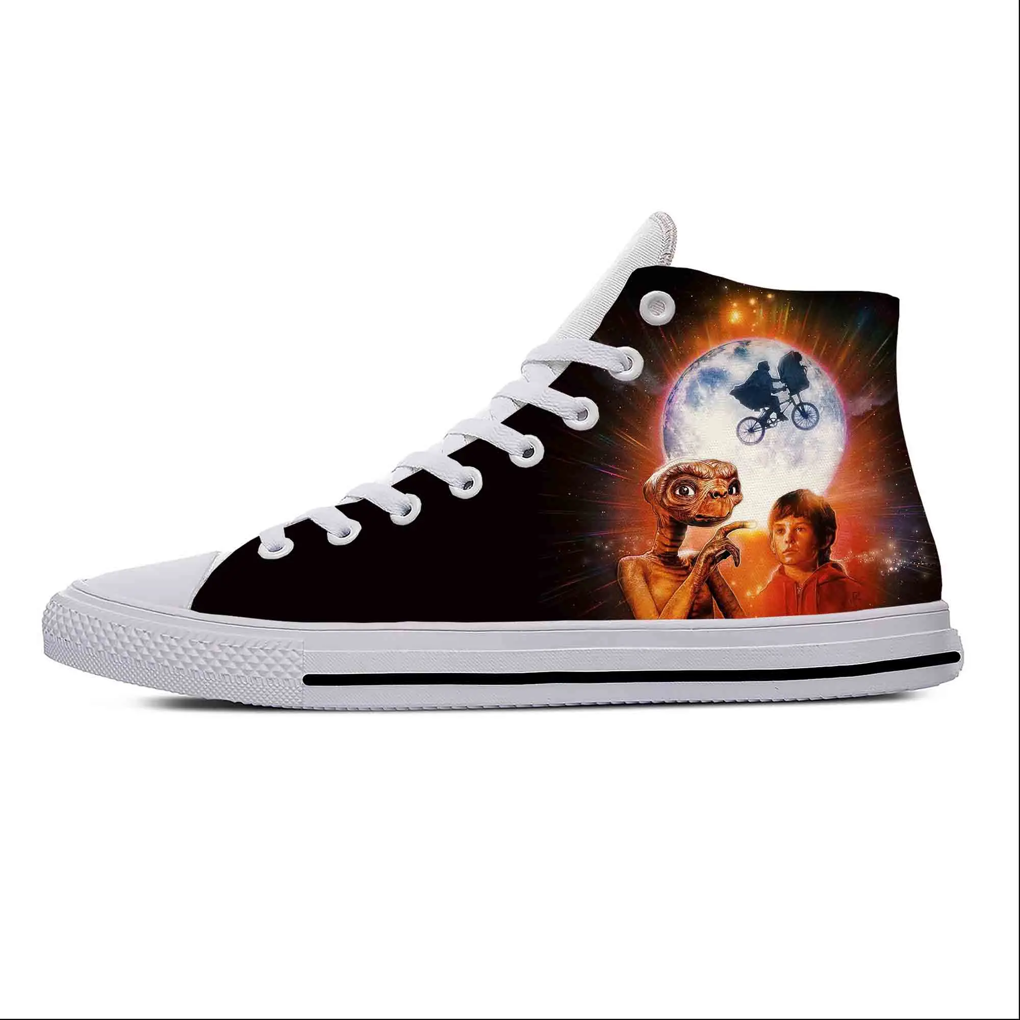 

ET Extra Terrestrial Alien Anime Cartoon Comic Casual Cloth Shoes High Top Lightweight Breathable 3D Print Men Women Sneakers