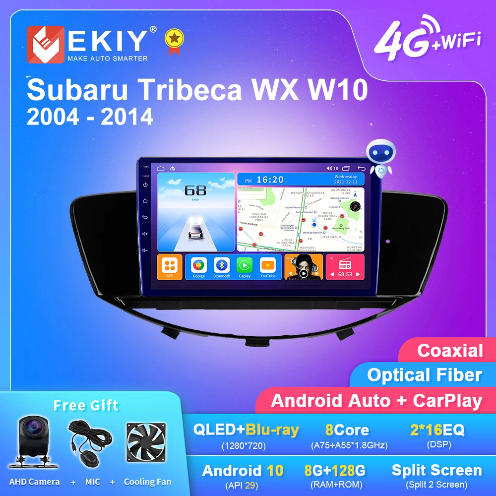 EKIY T7 Android 10.0 для Subaru Tribeca WX W10 2004 - 2014 Автомагнитола мультимедийный видеоплеер