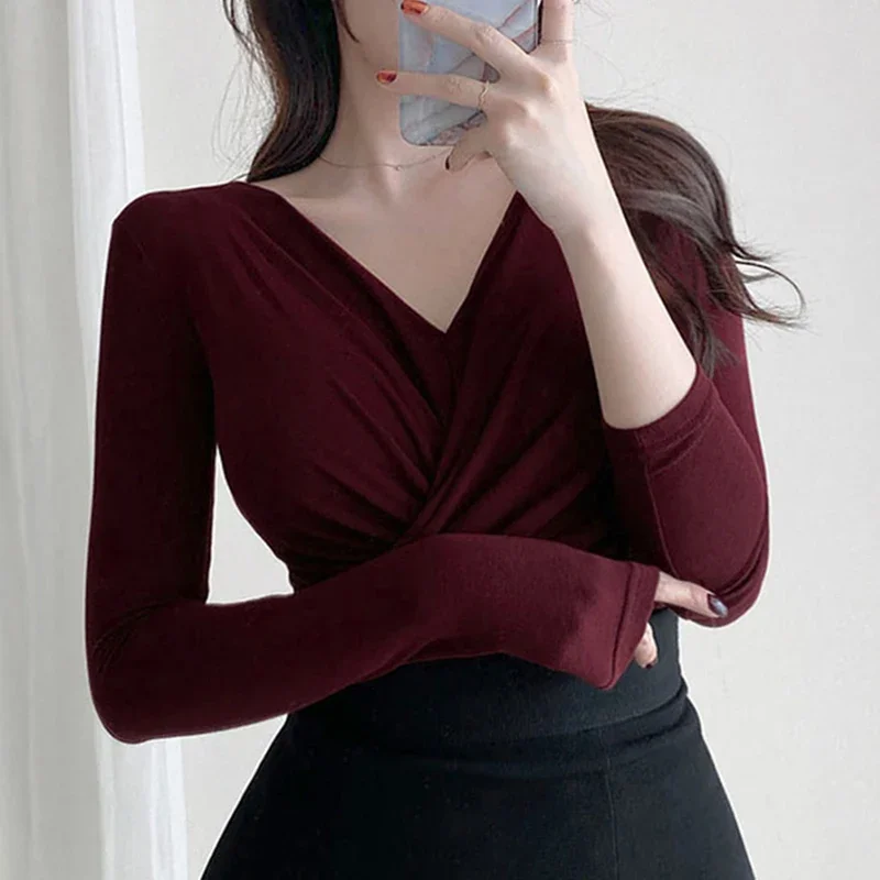 Женская одежда в корейском стиле весенне-осенняя сексуальная тонкая белая