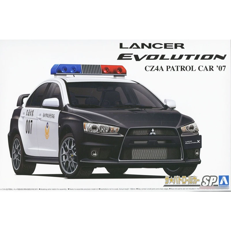 

Model Assembly Kit 1/24 Mitsubishi CZ4A LANCER EVOLUTION X Patrol Car 07 06282