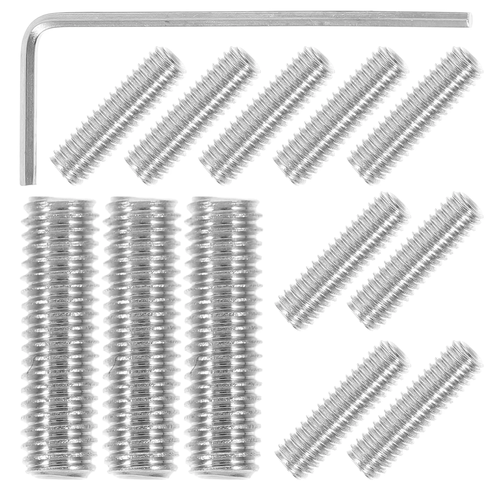 

12 Pcs Bridge Saddles Metal Screws Replacements Wrench Bass Guitar Supplies Adjust
