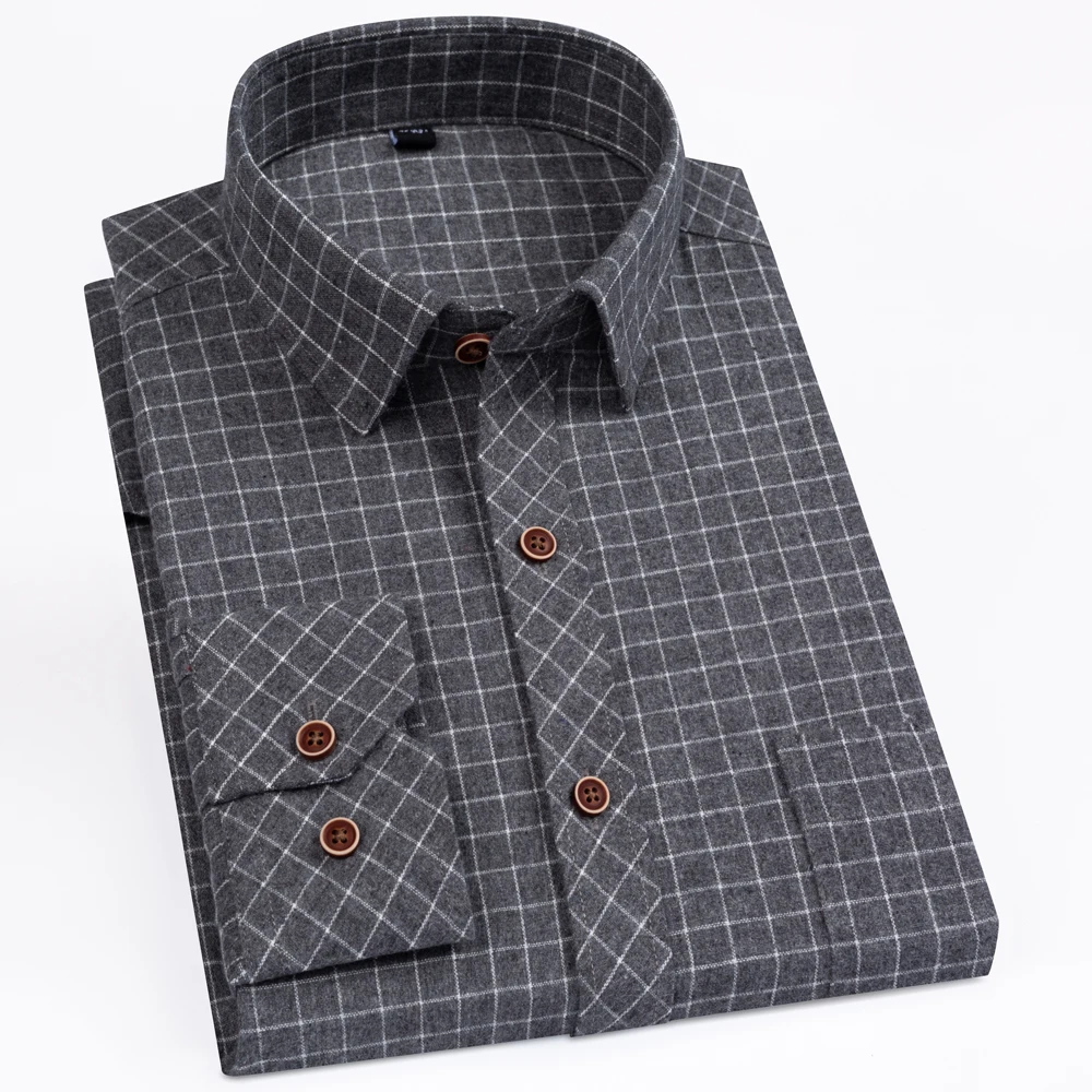 Single Patch Pocket Fashion Chemise Homme Standard-fit Striped Shirt