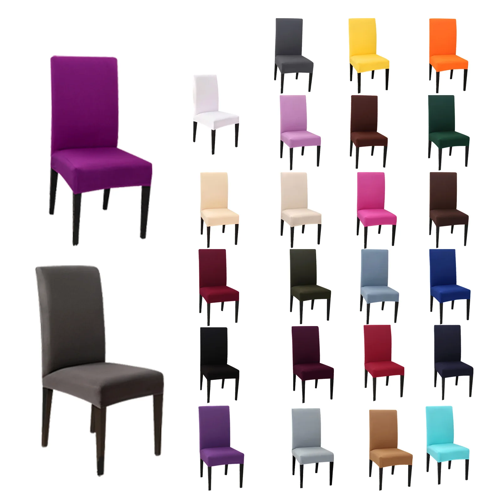

Elastic Chair Slipcover Stretch Dining Chair Slipcovers High Back Dining Room Chair Cover Washable Chair Protector for Party