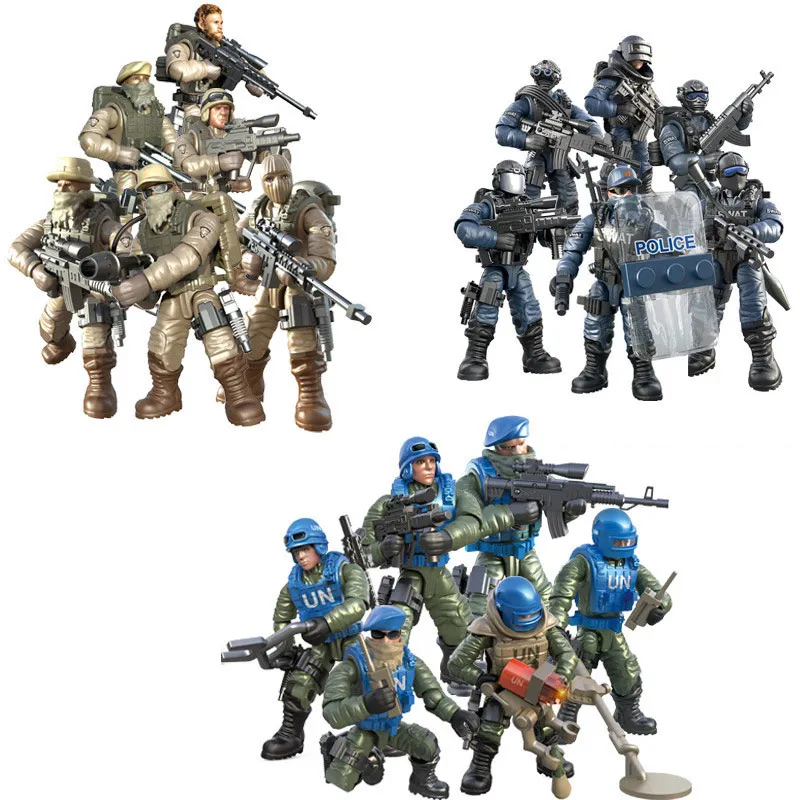 6 шт./лот новый дизайн SWAT военная модель экшн-фигурки уплотнения Орлан сила Solider