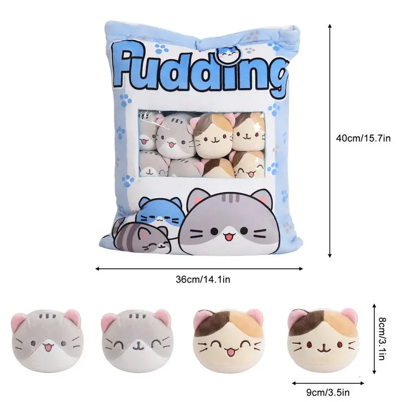 Cute Puddings Snack Pillow Plush Toy Decorative Removable Kitty Cat Dolls Creative Toy Gifts For Boys Girls Kids Birthday Gifts images - 6