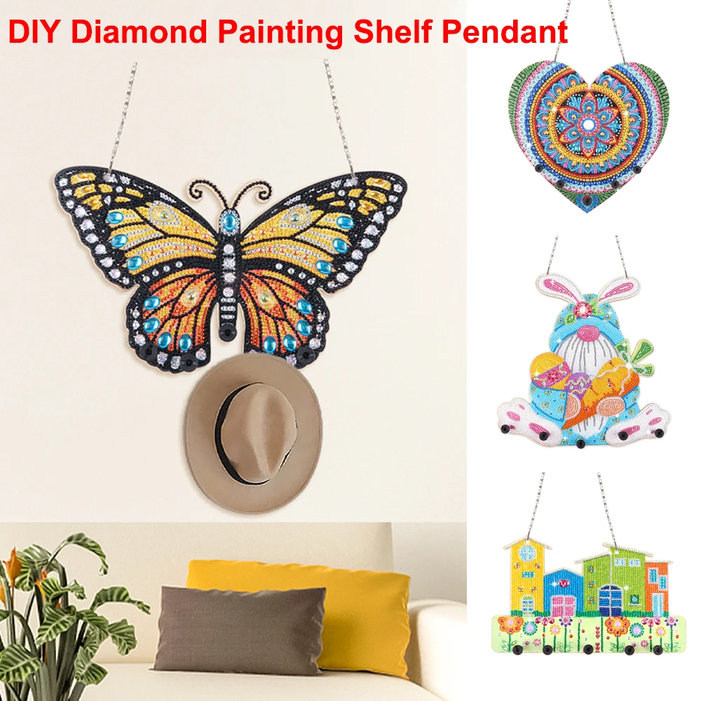 

DIY Diamond Painting Shelf Pendant Butterfly Bunny Diamond Embroidery Mosaic Hanging Ornaments Art Crafts Kits Home Decor Gifts