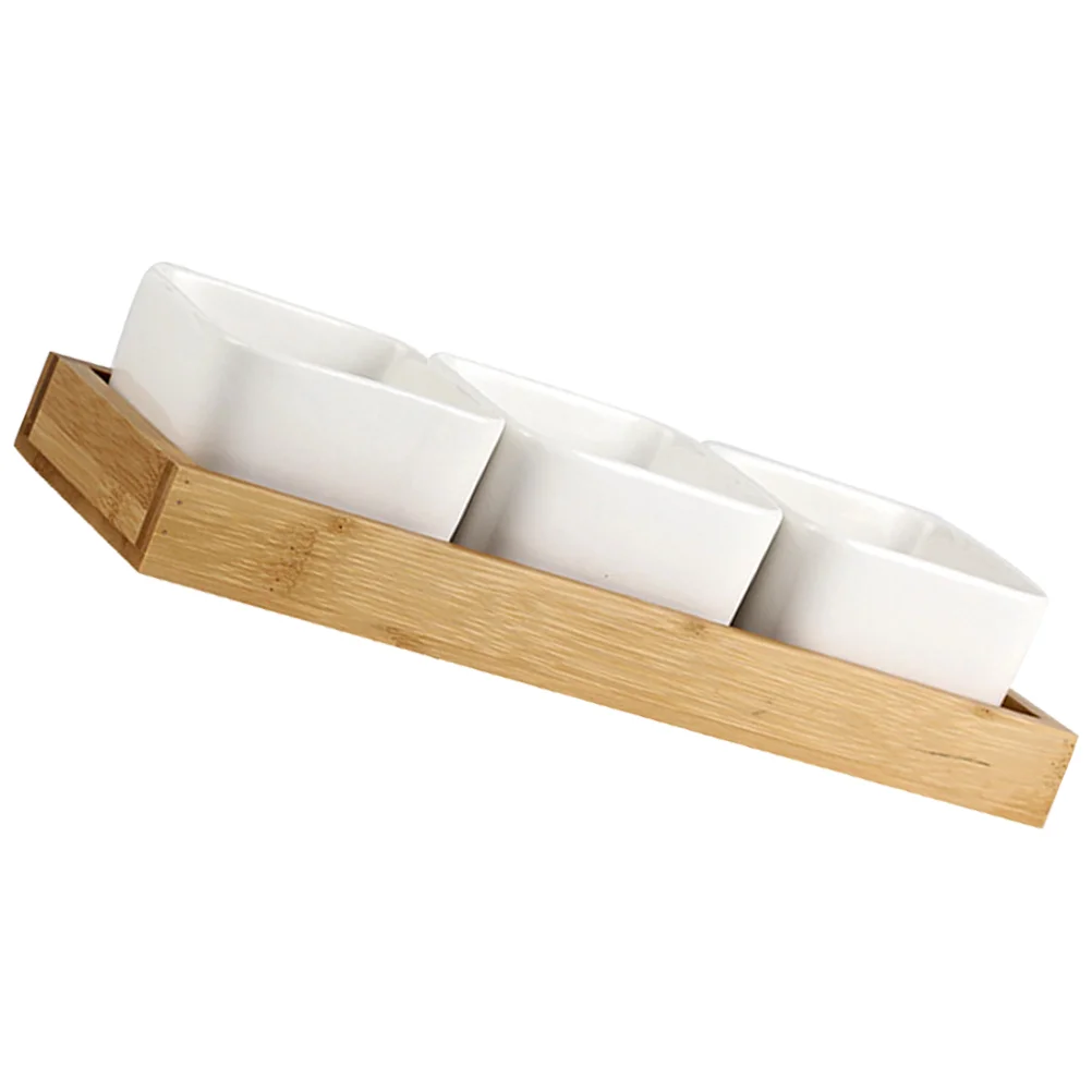 

1 Set Divided Fruit Multi-grid Dish Ceramic Holder Kitchen Fruit Dish Snack Dish