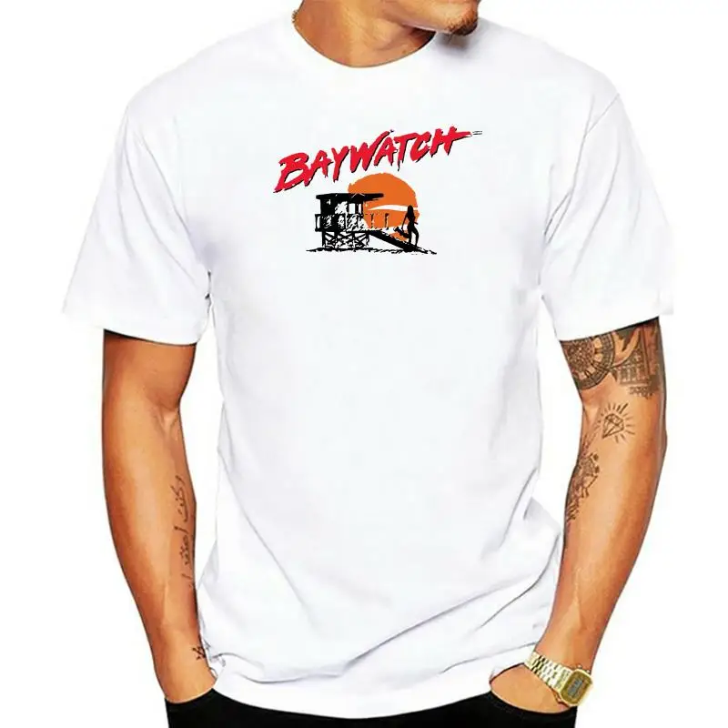 

Baywatch Tv Show Sunset With Logo Licensed Adult T Shirt Custom Print Tee Shirt