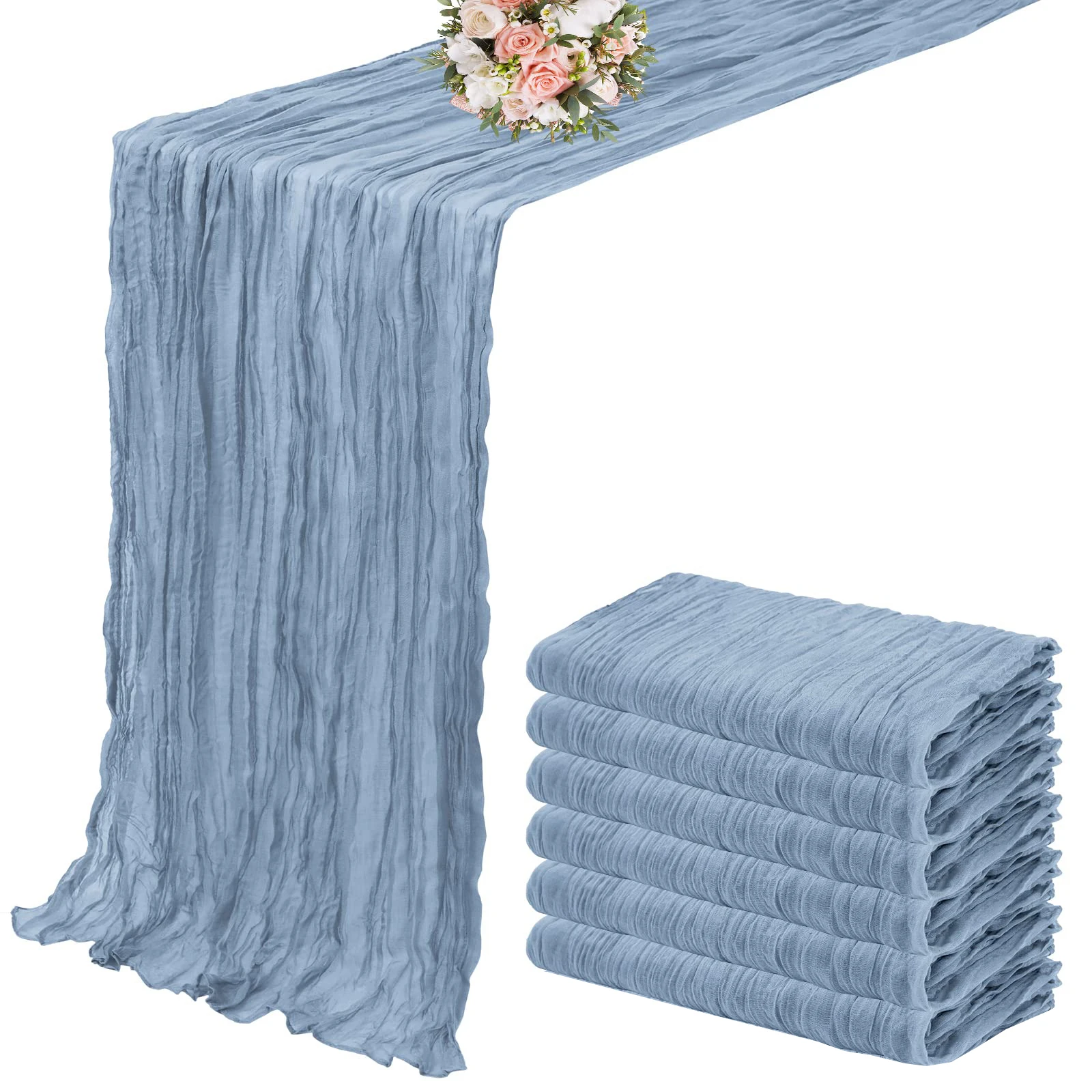 

6 шт., полупрозрачная марлевая дорожка для стола, марлевая салфетка, сервировка стола, столовая, свадебная вечеринка, рождественские банкетные арки, декор для торта