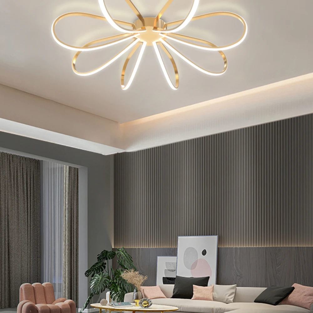 Hongpin Aijia Flower Living Room Ceiling Lamp Nordic Girl Simple Modern 2021new Internet Celebrity Bedroom Lamps