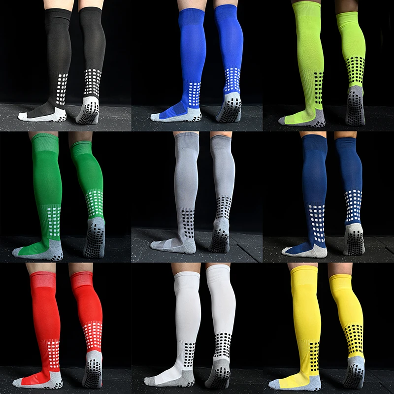 

New Men's Non-Slip Soccer Socks Breathable Knee High thickened Towel Bottom Cycling Hiking Sports Training Long Football Socks