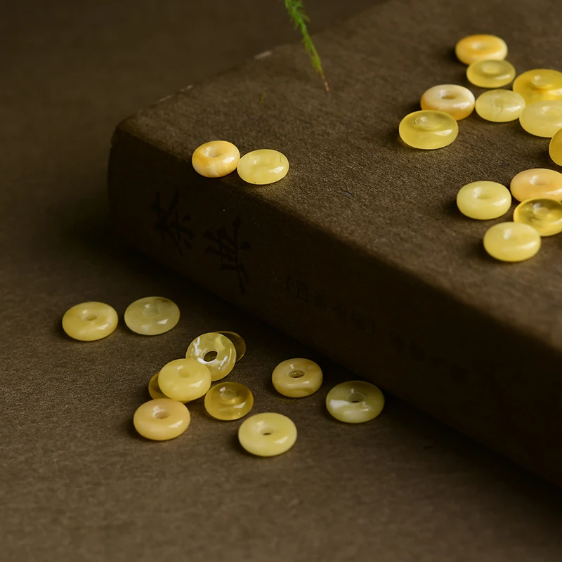 Natural Beeswax Donut Accessories DIY Bracelet Necklace Peace Buckle Lh23