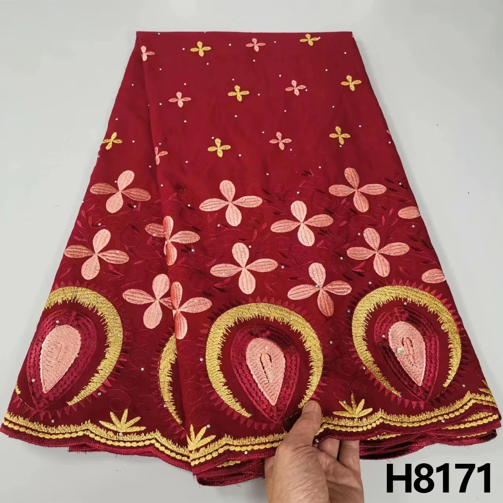 

Африканская кружевная ткань 2023, Высококачественная швейцарская вуаль, кружевная ткань, 5 ярдов, Вышитое нигерийское платье для женщин